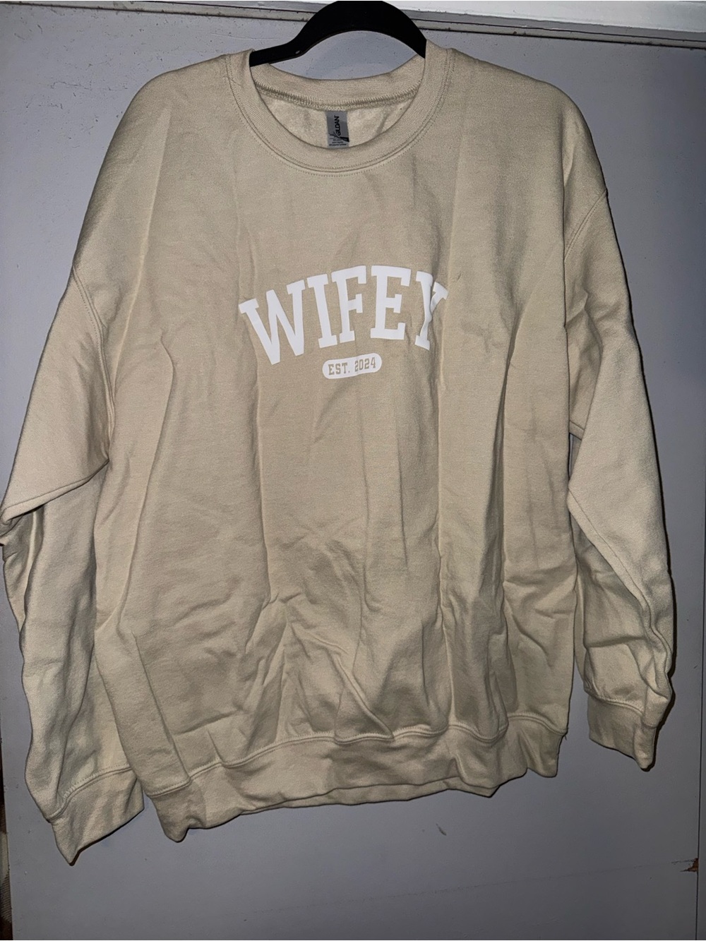 Gildan Wifey Crewneck Sweatshirt - Cream